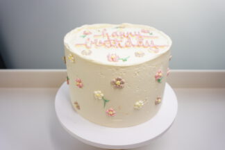 Happy Birthday Cake "Pastel Flowers"